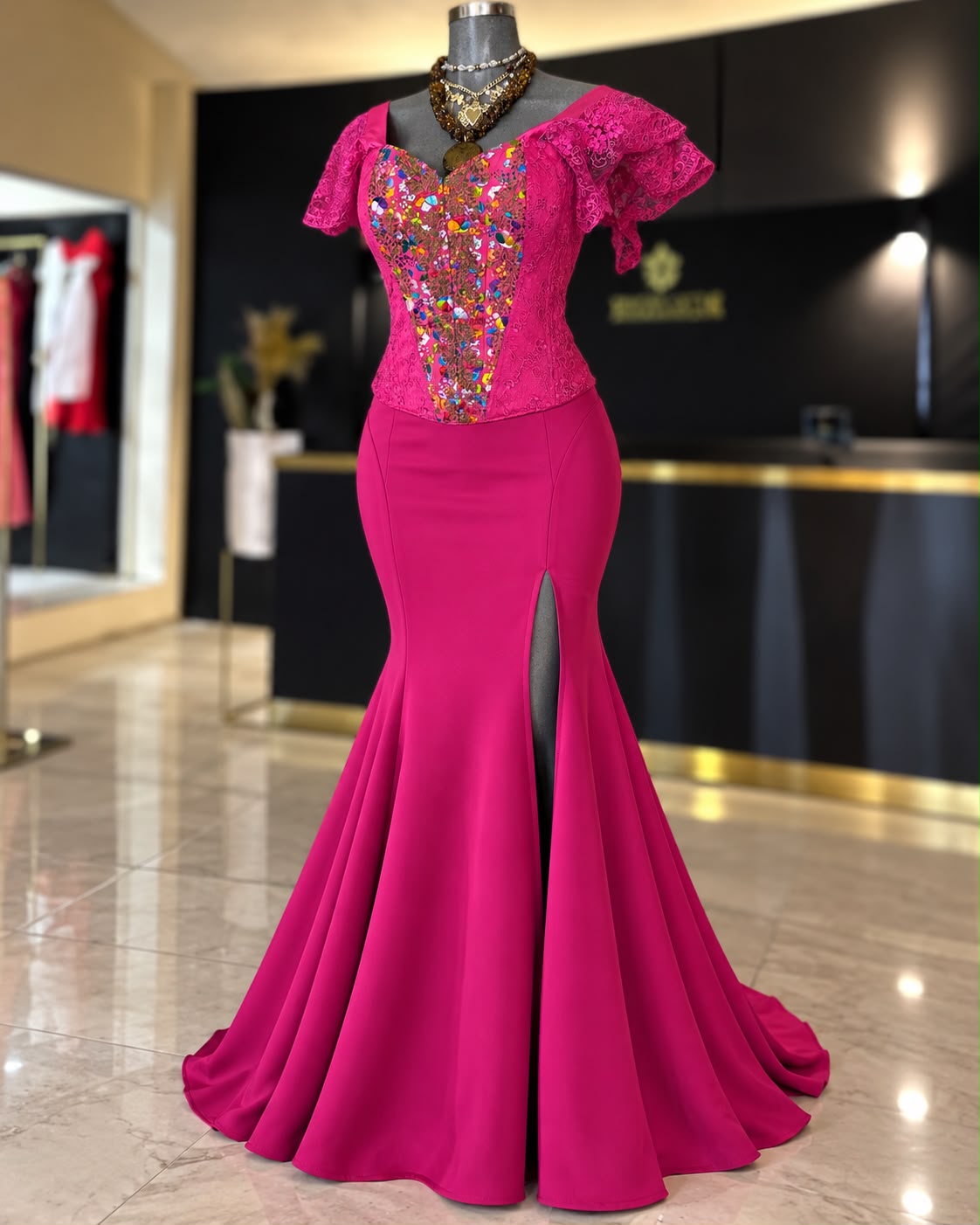 Corset rosa con bordado de Ocotlán