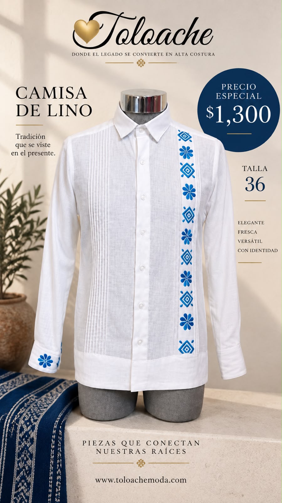 OFERTA: Guayabera "Azul Istmeño"
