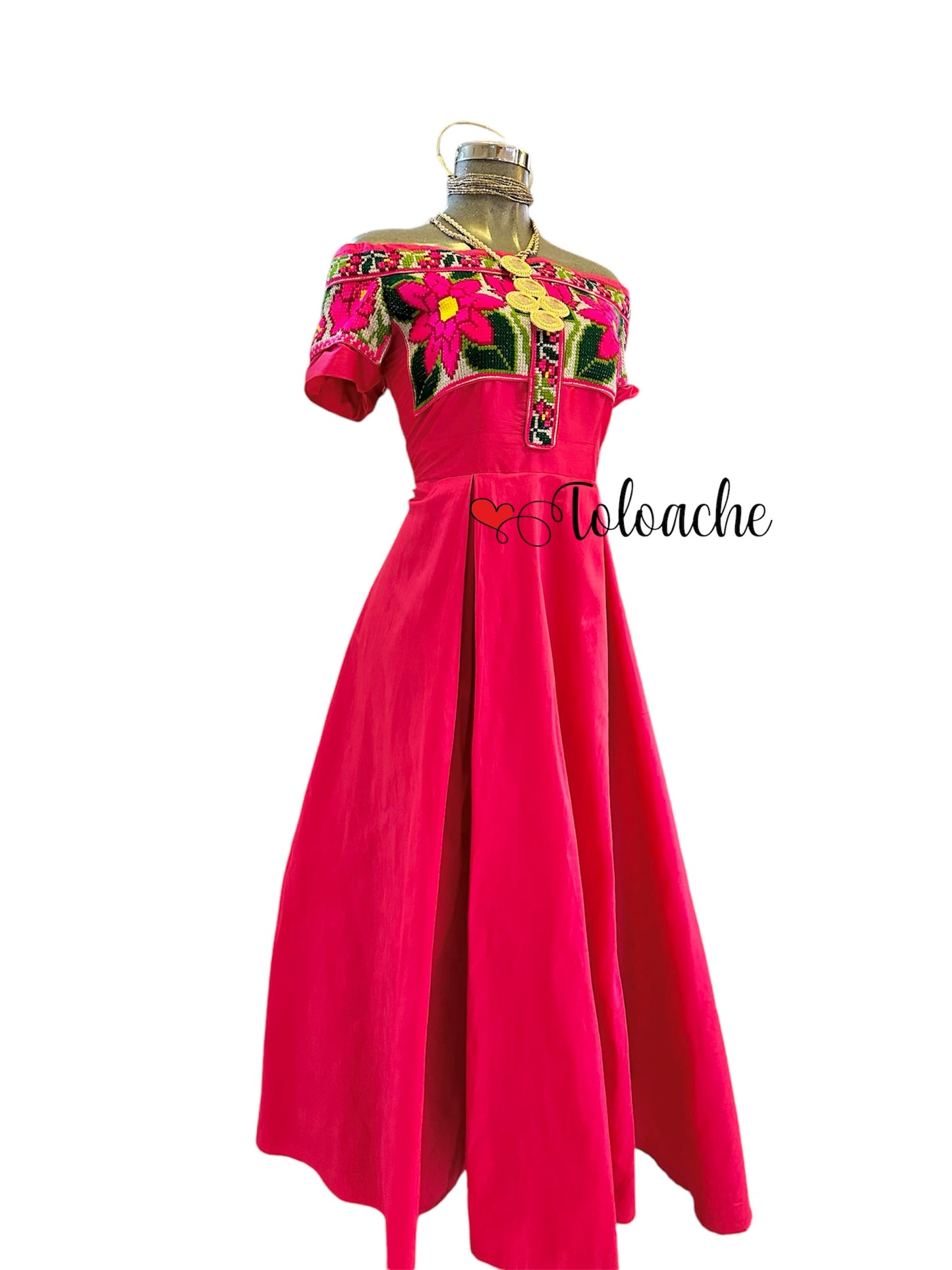 Vestido Yaite Rosa Mexicano