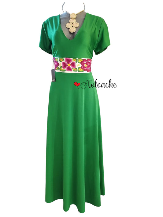 Vestido Guyaa Verde Bandera