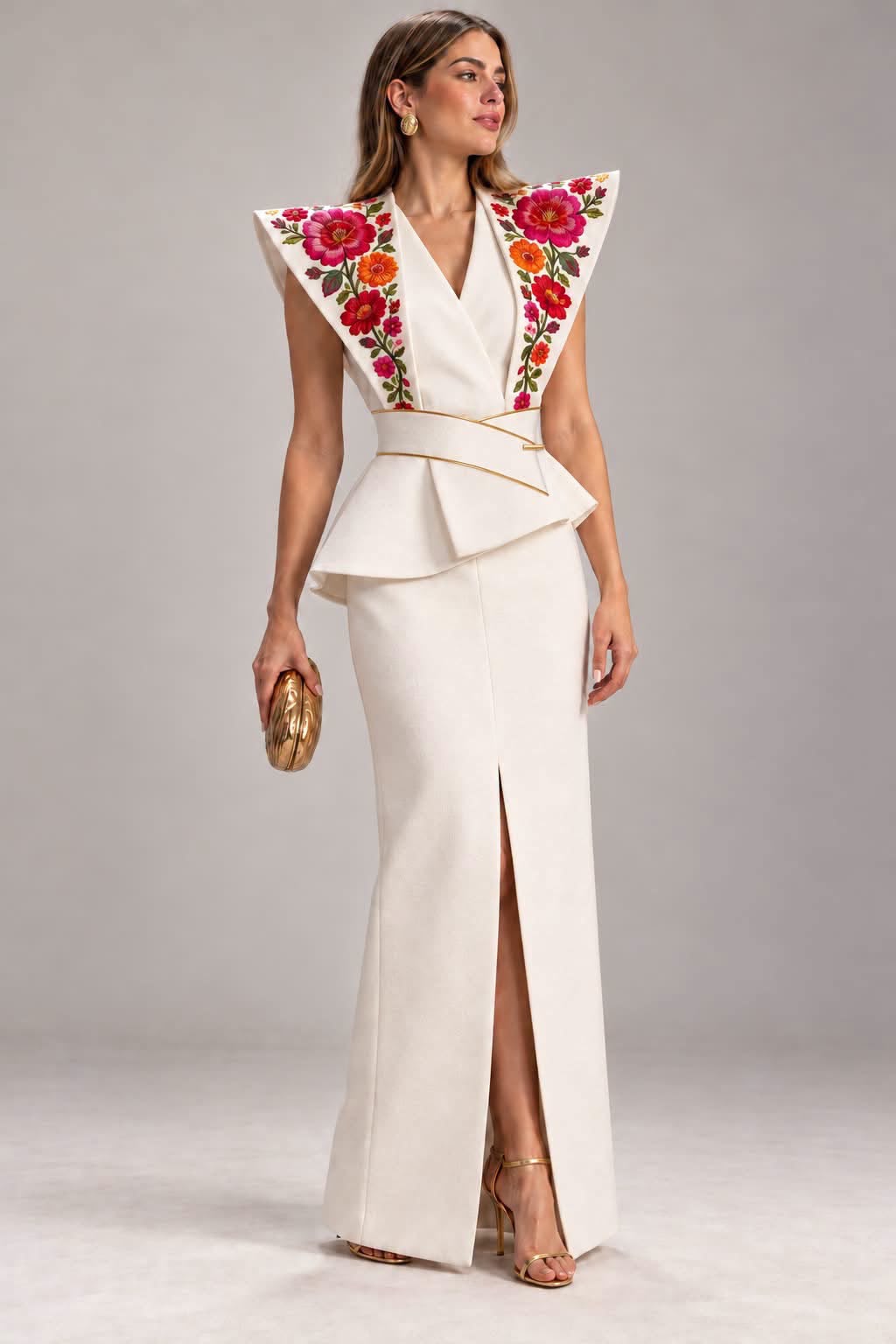 Vestido Otoño Blanco formal