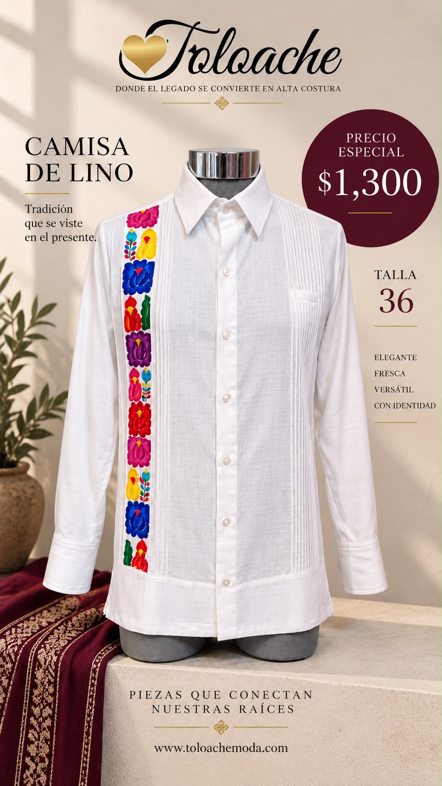 OFERTA: Guayabera "Raíz Tehuana"