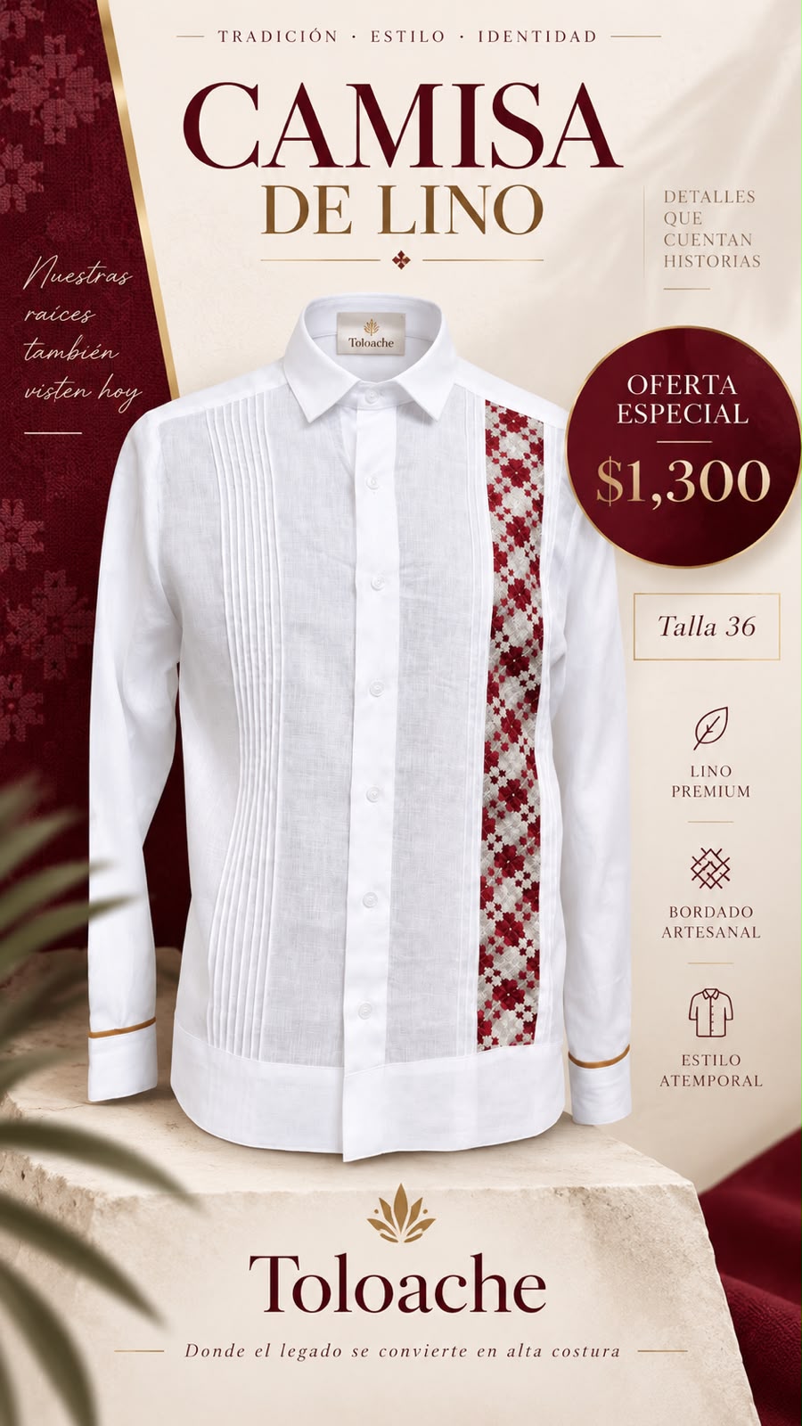 OFERTA: Guayabera "Cadenilla Istmeña"
